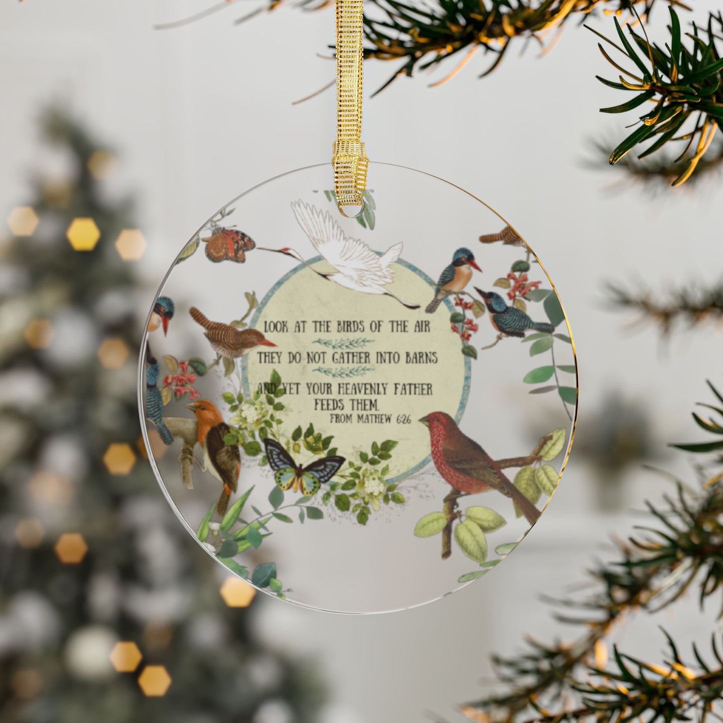 Matthew 6: 26 Birds of the Air - Acrylic Ornament