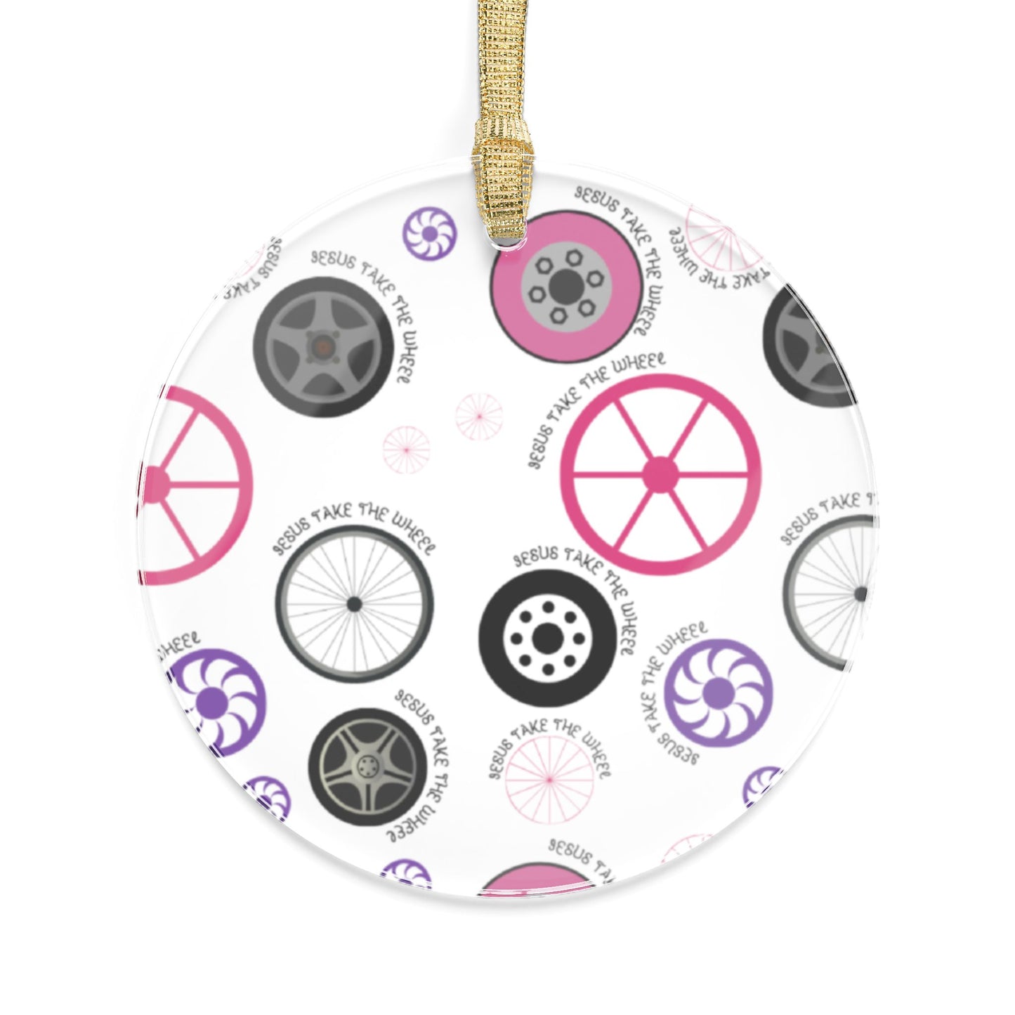 Jesus Take the Wheel in Pink - Acrylic Ornament