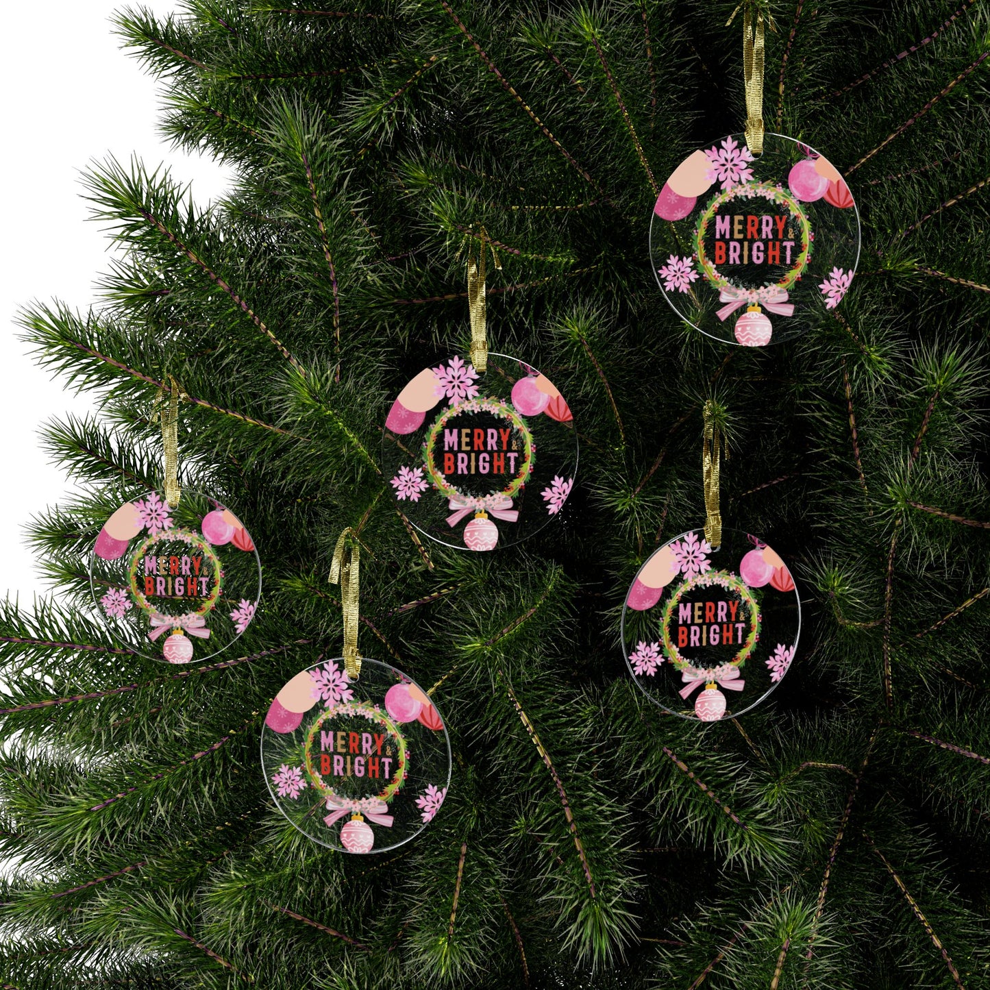 Pink Christmas - Acrylic Ornament