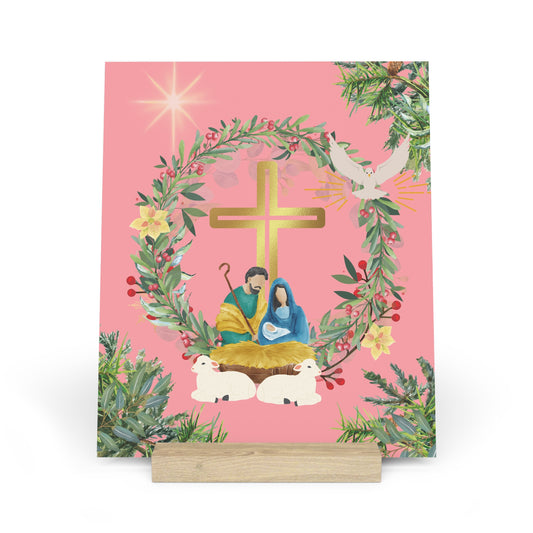 Pink Christmas Decor, Artwork featuring the Nativity