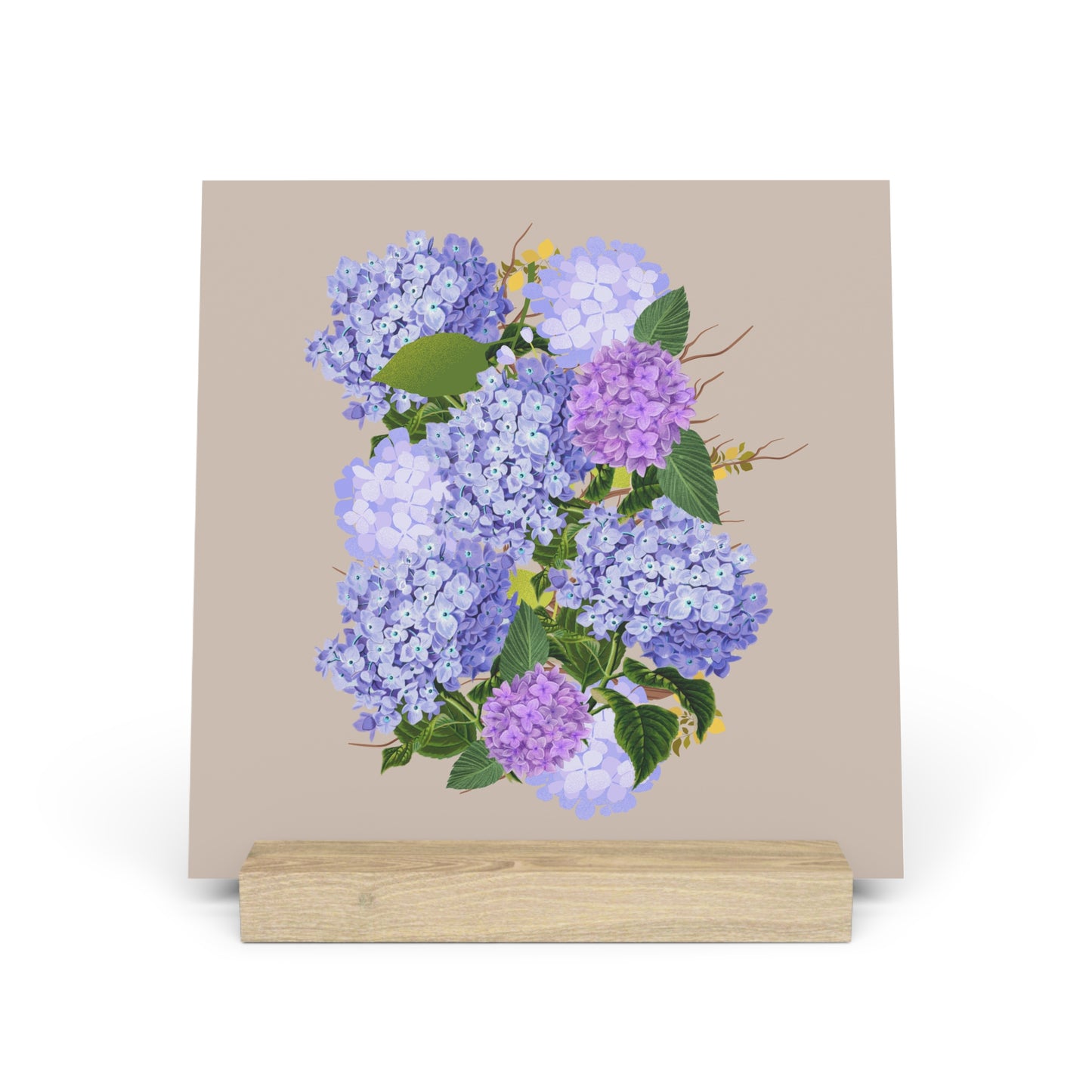 Beautiful Hydrangea Floral Art - Gallery Board with Stand