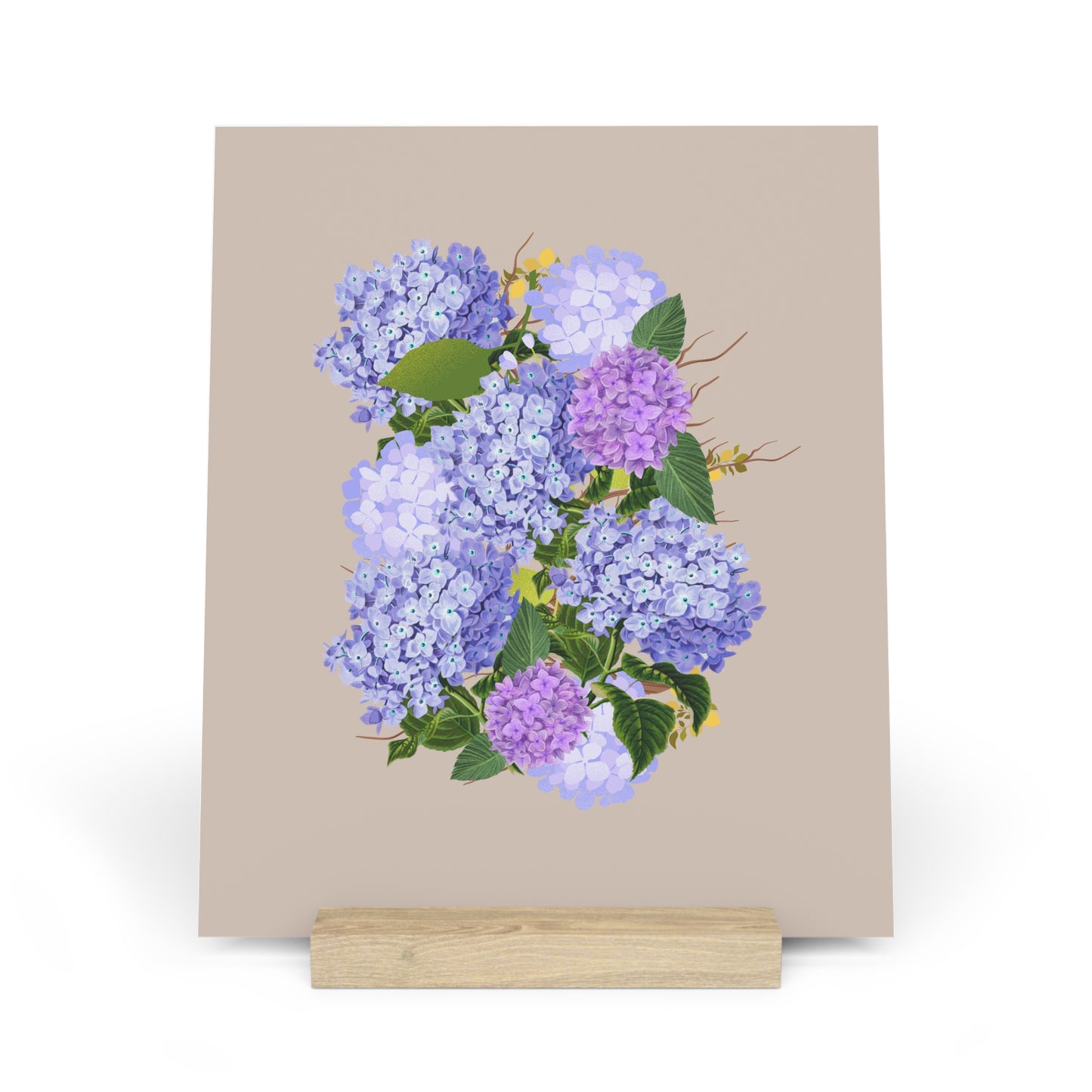 Beautiful Hydrangea Floral Art - Gallery Board with Stand